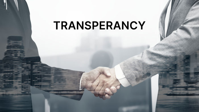 Business partners handshake for Transparency